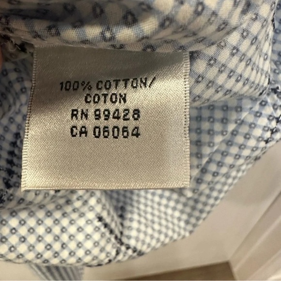 Bugatchi Men’s Large Classic fit long sleeve shirt (fits XL) Blue X Pattern - Picture 8 of 11